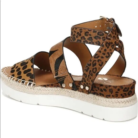 Franco Sarto Genuine Calf Hair Wedge Sandals - Picture 2 of 4